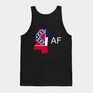 Mississippi Flag State Outline AF (white) Tank Top